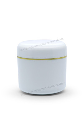 Pote plástico 60g - Branco/Ouro