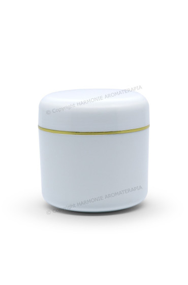 Pote plástico 60g - Branco/Ouro