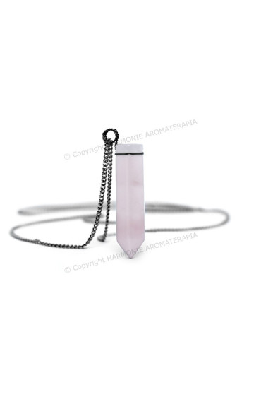 Difusor Pedra Ponta Quartzo Rosa Aço Inox