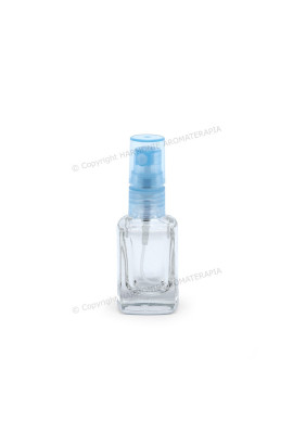 Vidro spray 10ml - Transparente Quadrado com Valv. Azul
