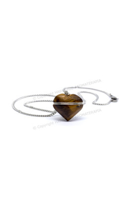 Difusor Pedra Coração Olho de Tigre Aço Inox