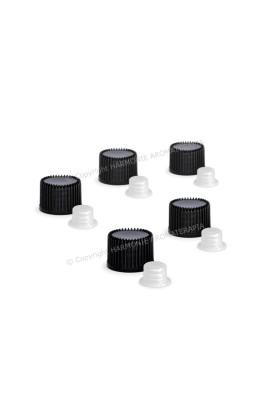 Tampa preta e batoque para Frasco 1ml - 5 unidades