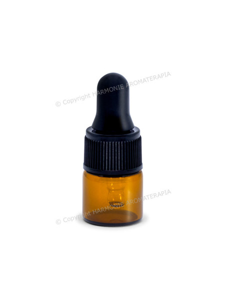 Frasco 1ml - vidro âmbar - com bulbo e cânula - 5 unidades